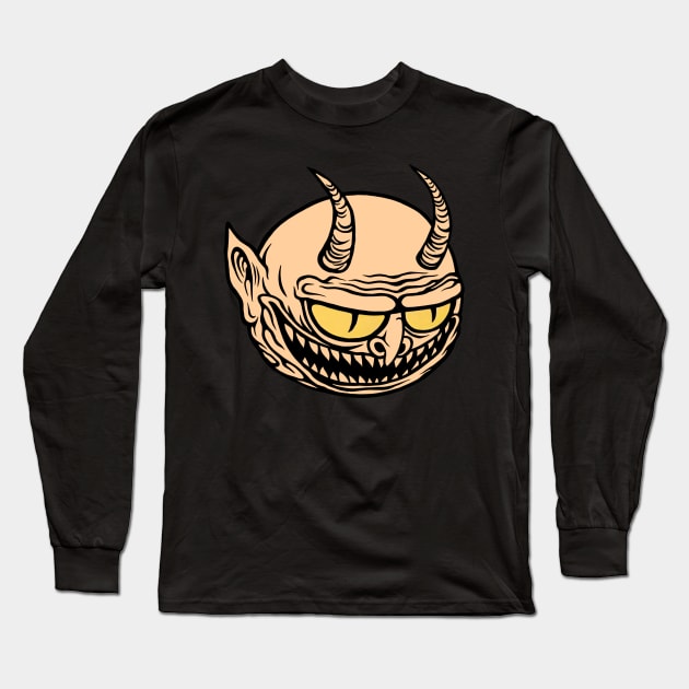 Spooky Devil Long Sleeve T-Shirt by flynnryanart